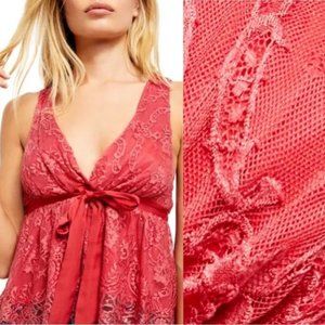 Free People Chante Lace Tie Tank Top Frenchie Kiss